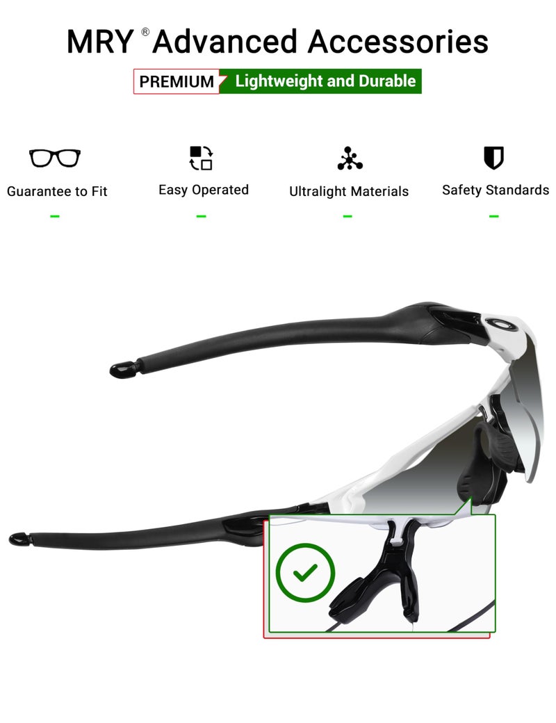 Mryok 2 Pair Replacement Earsocks Nosepieces Kits for Oakley Radar EV Path OO9208 / Pitch OO9211 / Asian Fit OO9275 - Black & Black - Image 3